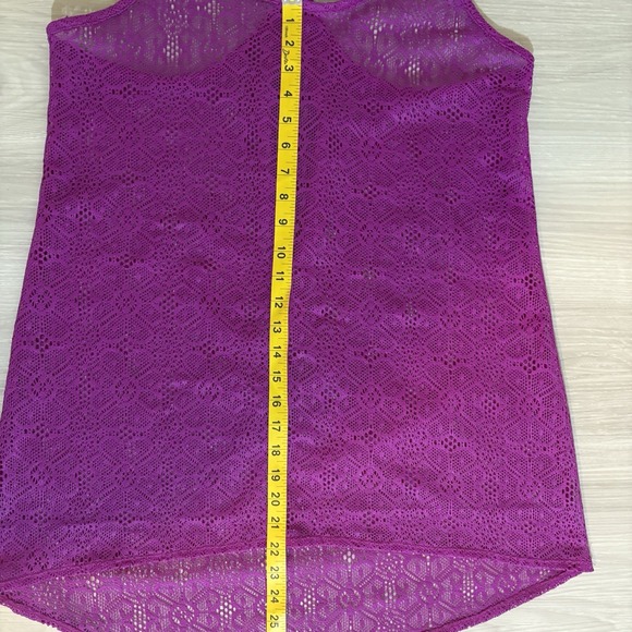 OP Womens Tank Top Lace Swim Cover Up Juniors Lightweight See Through Sz L 11-13 - Picture 12 of 16